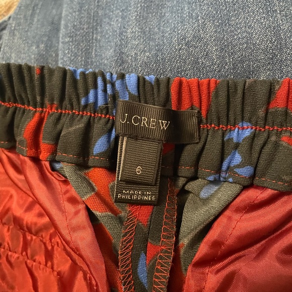 J. Crew Firework Floral Print Elastic Waist Ankle Crop Pants Size 10 - Picture 5 of 6